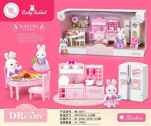 Игровой набор Cady Rabbit с набором мебели, кухня", 6617
