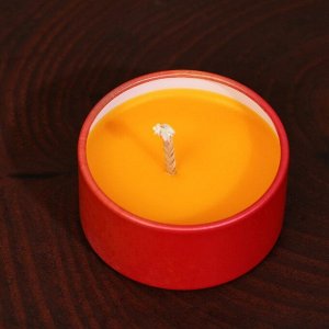 Новогодняя свеча в железной банке «Апельсин», аромат ваниль, диам. 4,8 см