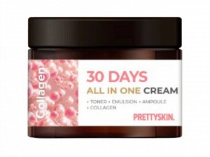 PrettySkin Крем универсальный для лица с коллагеном (+тонер+эмульсия+ампула+коллаген) Cream 30 Days All In One Collagen, 100 мл