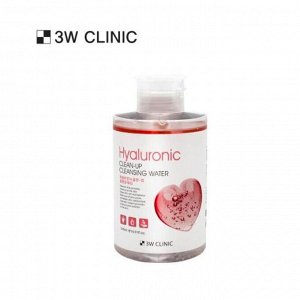 3W Clinic Средство для очищения и снятия макияжа с гиалуроновой кислотой Hyaluronic Clean-Up Cleansing Wate, 500 мл