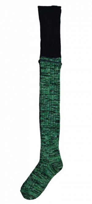 Гольфины вязаные зелёные с широкой чёрной английской резинкой Socks House 1 пара (р. 25-27)