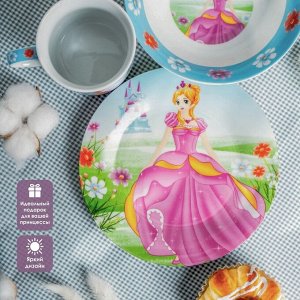 Набор детской посуды Доляна «Волшебница», 3 предмета: кружка 230 мл, миска 400 мл, тарелка d=18 см