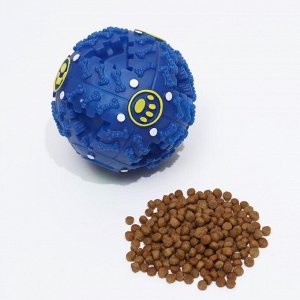 Квакающий мяч для собак большой, жёсткий, 9,5 см, тёмно-синий