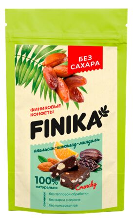 Финиковые конфеты / Апельсин-шоколад-миндаль / Finika / 150 г / Сибирский кедр