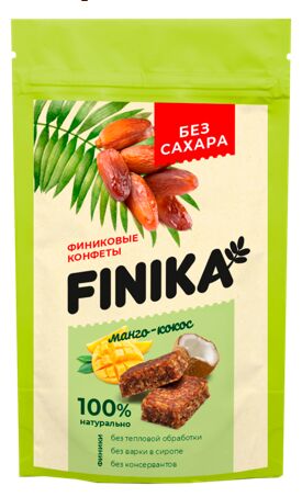 Финиковые конфеты / Кокос-манго / Finika / 150 г / Сибирский кедр