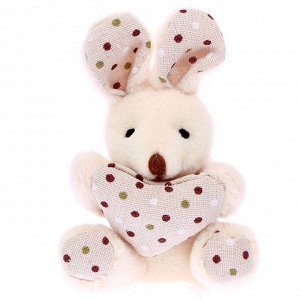 Мягкая игрушка «Кролик с сердцем», горох, на брелоке, цвета МИКС