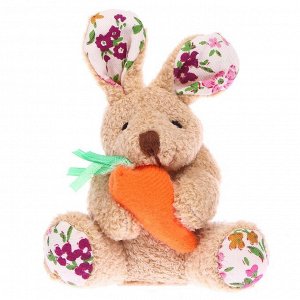 Мягкая игрушка «Кролик с морковкой», на брелоке, цвета МИКС