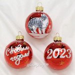 Елочные игрушки. Кот, кролик — символ года 2023