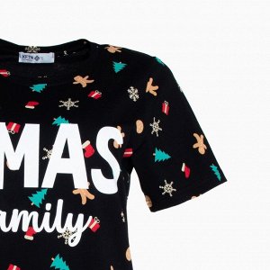 Футболка женская KAFTAN «Xmas family» размер, черный