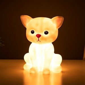 Ночник "Кошечка" LED от батареек 3ХААА белый 11Х14Х18 см