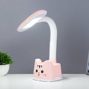 Настольная лампа "Котёнок" LED 3Вт нежно-розовый 11х26х43 см