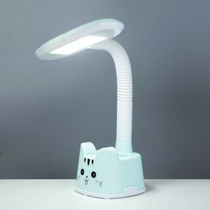 Настольная лампа "Котёнок" LED 3Вт голубой 11х26х43 см RISALUX