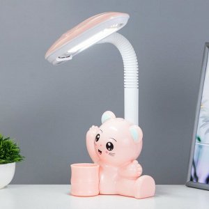 Настольная лампа "Мишка" LED 4Вт нежно-розовый 15х28,5х46 см RISALUX