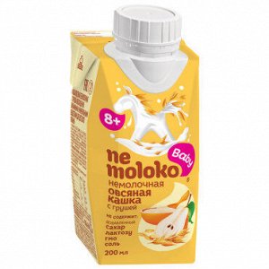Каша Nemoloko 0,2л б/мол овсяная с грушей и вит. 1х12.