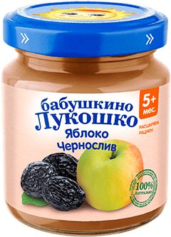 Пюре Бабушкино лукошко  100г ябл чернослив с 5 мес 1х6.