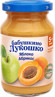 Пюре Бабушкино лукошко  190г из  яблок и абрикос. с 5мес. 1х6.