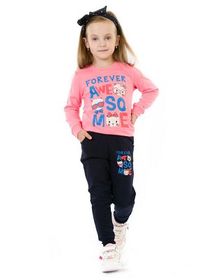 Комплект (футболка с длинными рукавами и брюки) для девочек арт. МД 076-36