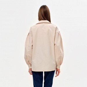 Рубашка женская с объёмными рукавами MINAKU: Casual Collection, молочный