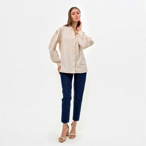 Рубашка женская с объёмными рукавами MINAKU: Casual Collection, молочный