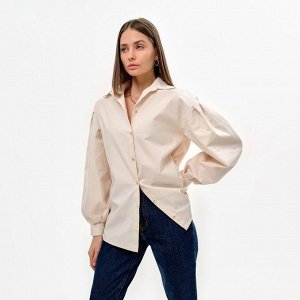 Рубашка женская с объёмными рукавами MINAKU: Casual Collection, молочный