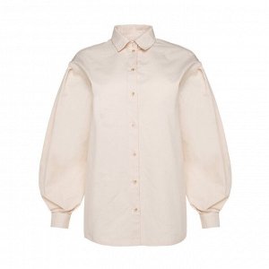 Рубашка женская с объёмными рукавами MINAKU: Casual Collection, молочный