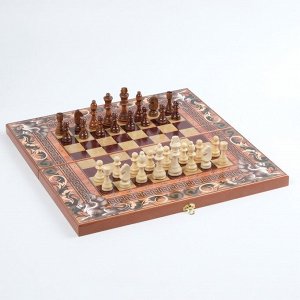 Шахматы деревянные 50 х 50 см "Грифон", король h-9 см, пешка h-4.5 см