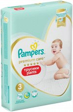 PAMPERS Подгузники-трусики Premium Care Pants д/мальчиков и девочек Midi (6-11 кг) Упаковка 70