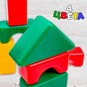 Кубики для малышей, пластиковые, цветные, 38 штук, 4 х 4 см