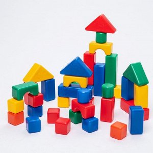 Кубики для малышей, пластиковые, цветные, 38 штук, 4 х 4 см