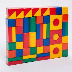 Кубики детские, пластиковые, цветные, 60 штук, 6 х 6 см