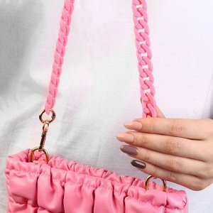 Цепочка для сумки, пластиковая, с карабинами, 23 ? 17 мм, 68 см, цвет розовый