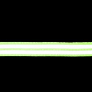 Светоотражающая лента-стропа, 20 мм, 5 ± 1 м, 2 полосы, цвет салатовый