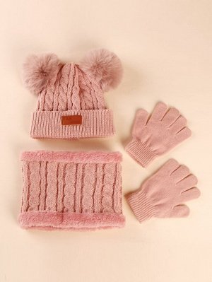 Для детей Вязаная шапка-бини & перчатки & шарф