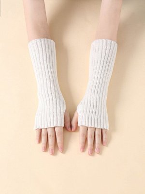 Для девочек Перчатки без пальцев однотонный