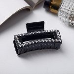 Краб для волос &quot;Грета&quot; прямой, 8,5 см, серебристо-чёрный