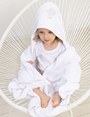Полотенце-уголок детское для крещения с вышивкой