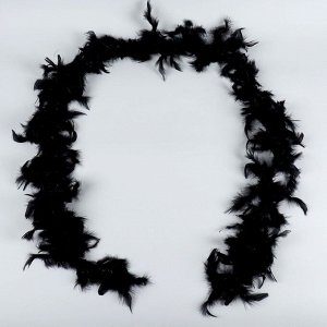 Карнавальный шарф, перо, 1.8 метра, 30 грамм, цвет черный