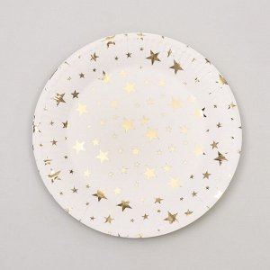 Набор посуды «С днём рождения», золотые звёзды