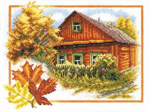 Набор для вышивки "Осень в деревне" 28.5*23см