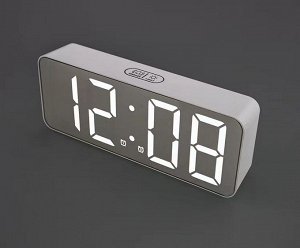 Часы-будильник настольные 14*5.5 см (белый)