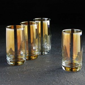 Набор стаканов высоких «Золотистый хамелеон», 330 мл, 4 шт