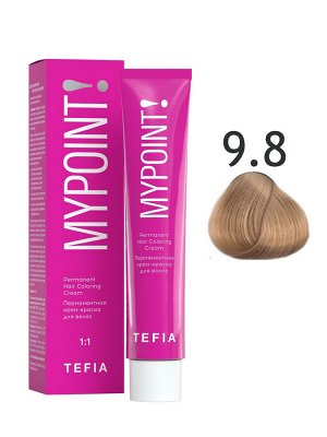 Тефия Краска для волос 9.8 очень светлый блондин коричневый пермаментная Tefia MYPOINT 60 мл