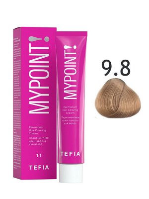 Tefia Краска для волос перманентная 9.8 очень светлый блондин коричневый Tefia MYPOINT 60 мл Тефия