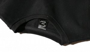 Свитшот унисекс, с надписями на рукавах, цвет черный