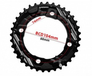 Звезда Prowheel 10/11 скоростной системы BCD: 104 мм (36T)