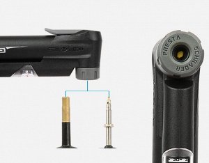 Насос велосипедный GIYO GP-43CP, с манометром, 120psi (6атм)