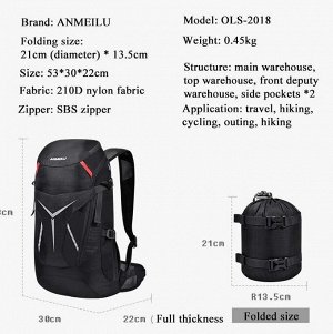Компактный рюкзак Anmeilu OLS-2018. 20 л