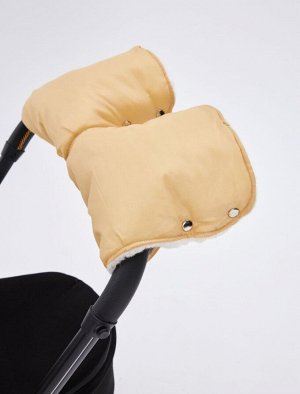 Муфты-рукавицы раздельные для коляски 2 штуки меховая цвет Бежевый