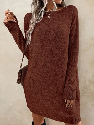 Платье-свитер с рукавами "летучая мышь"