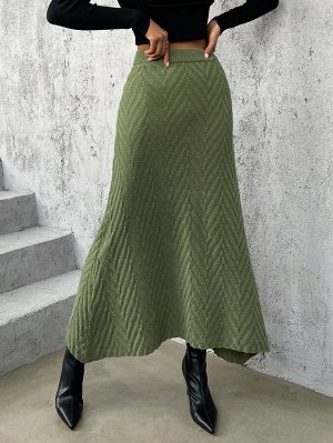Вязаная юбка с высокой талией текстурированный